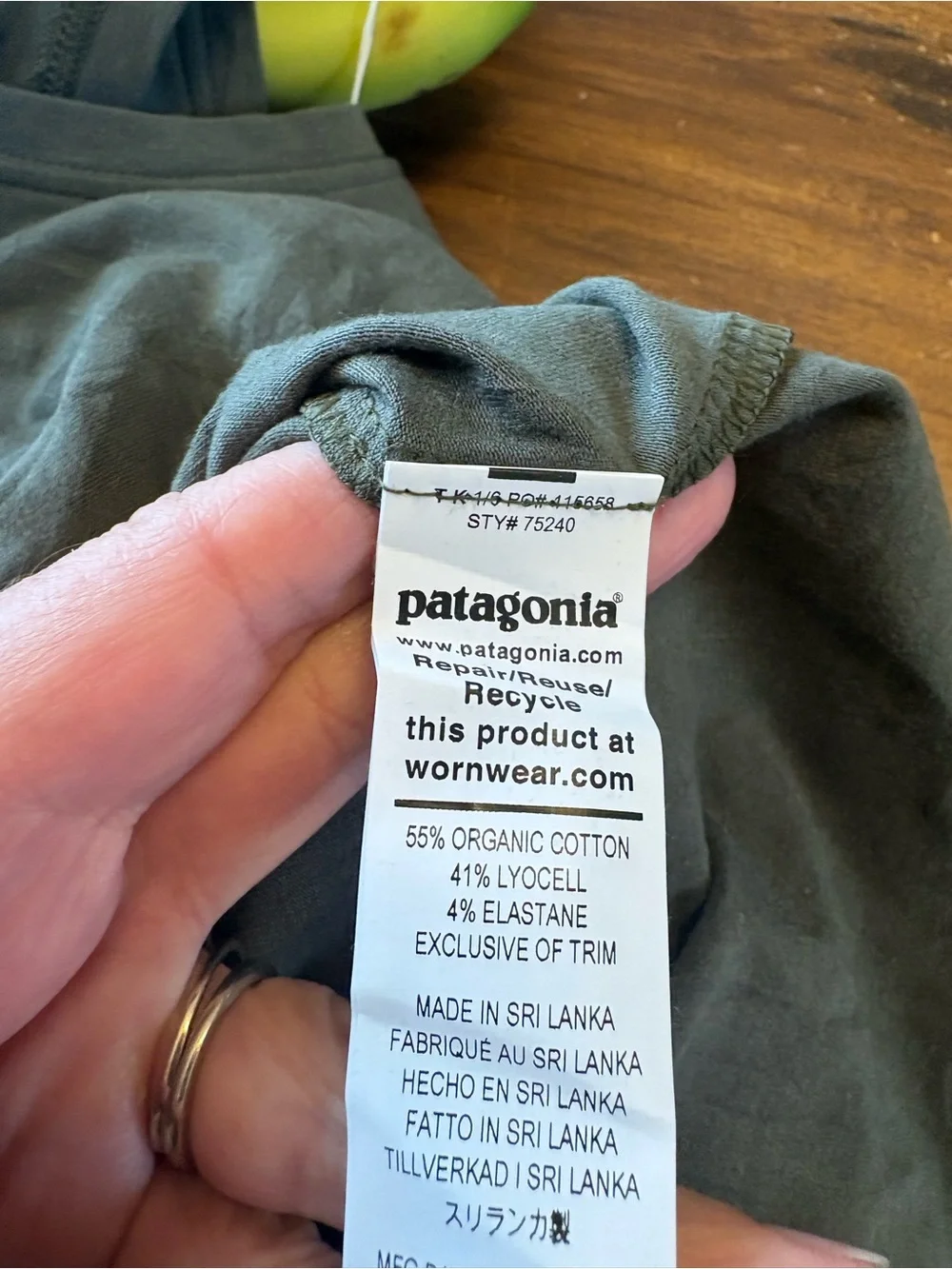Patagonia Kamala T shirt dress in Basin green - Picture 7 of 14
